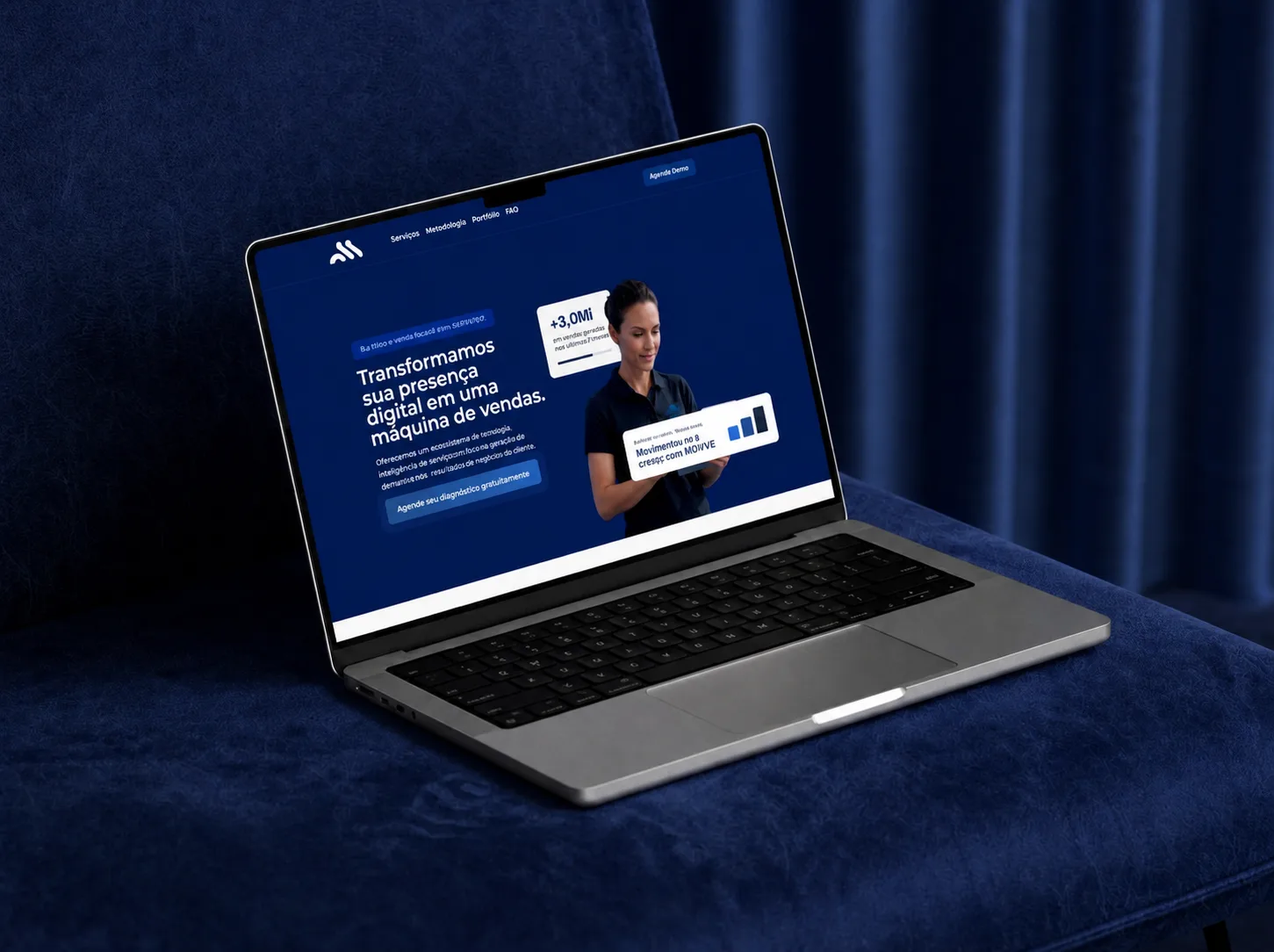 Mockup do site da Agência Movve